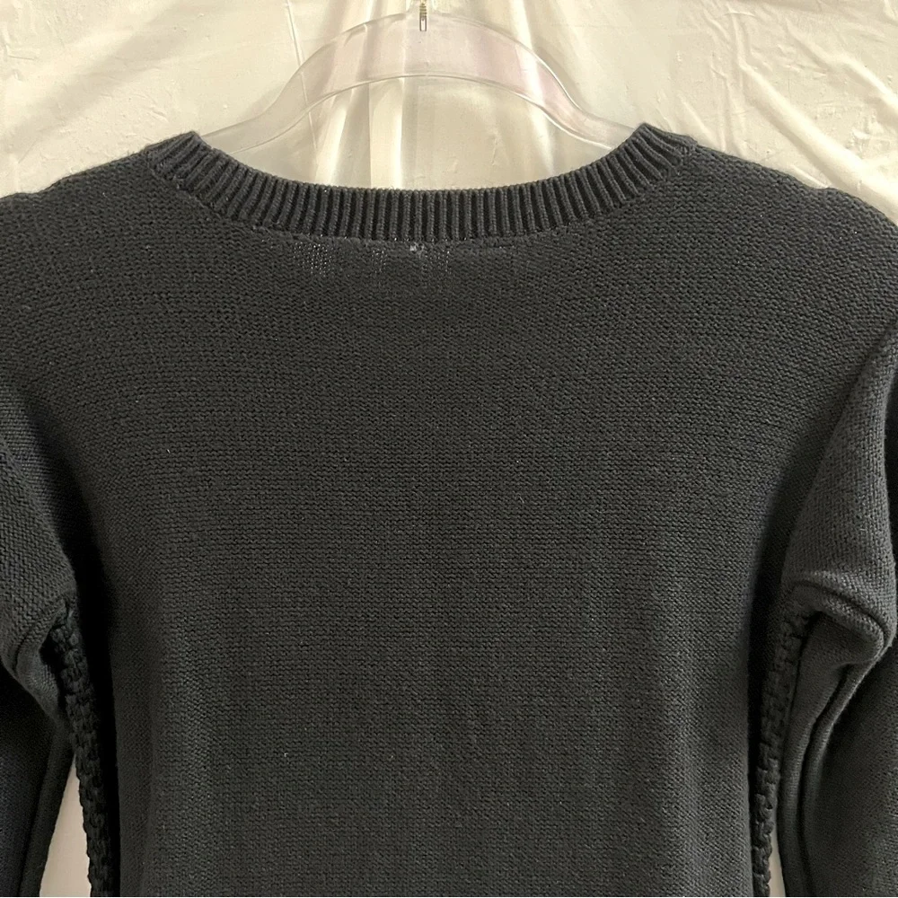GAP KIDS DRESS, Size L / 10, Black Long Sleeve Cable Knit Sweater Dress.
